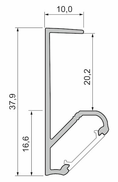 Profil aluminiowy surowy TYP Q20 1m