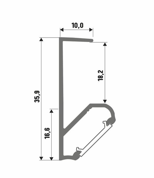Profil aluminiowy surowy TYP Q18 1m