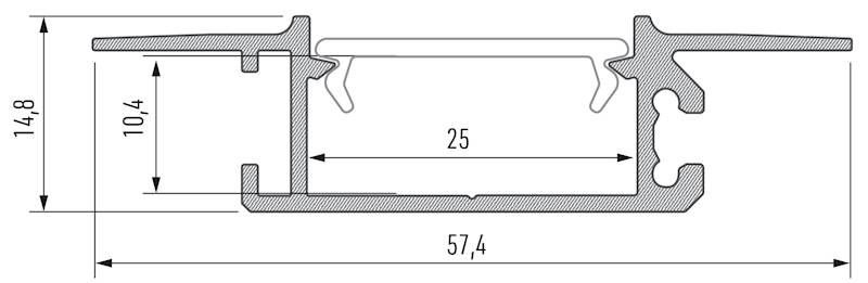 Profil aluminiowy srebrny TYP ZATI 1m
