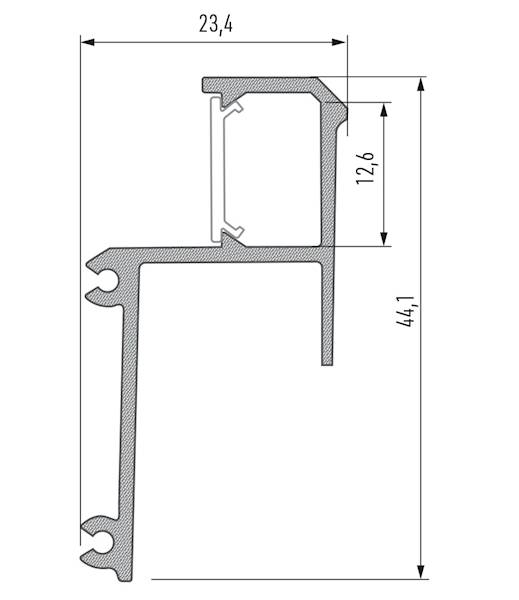 Profil aluminiowy srebrny TYP IPA16 3m