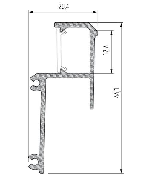 Profil aluminiowy srebrny TYP IPA12 3m