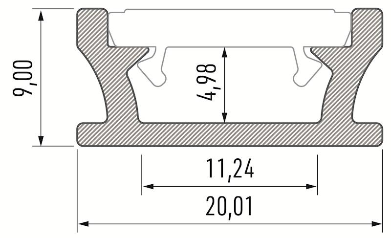 Profil aluminiowy biały TYP TERRA 2m