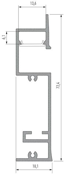 Profil aluminiowy biały TYP FLARO 2m