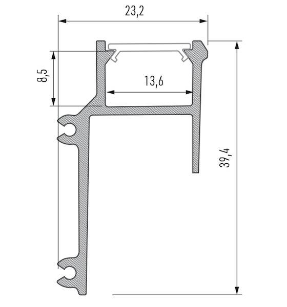 Profil aluminiowy biały TYP APA16 2m