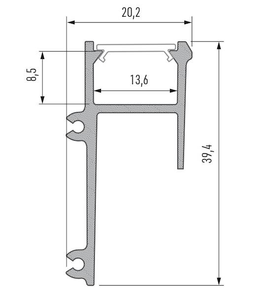 Profil aluminiowy biały TYP APA12 1m