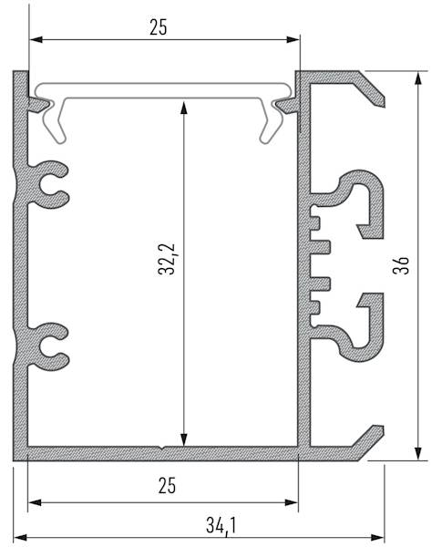 Profil aluminiowy srebrny TYP UNICO 1m