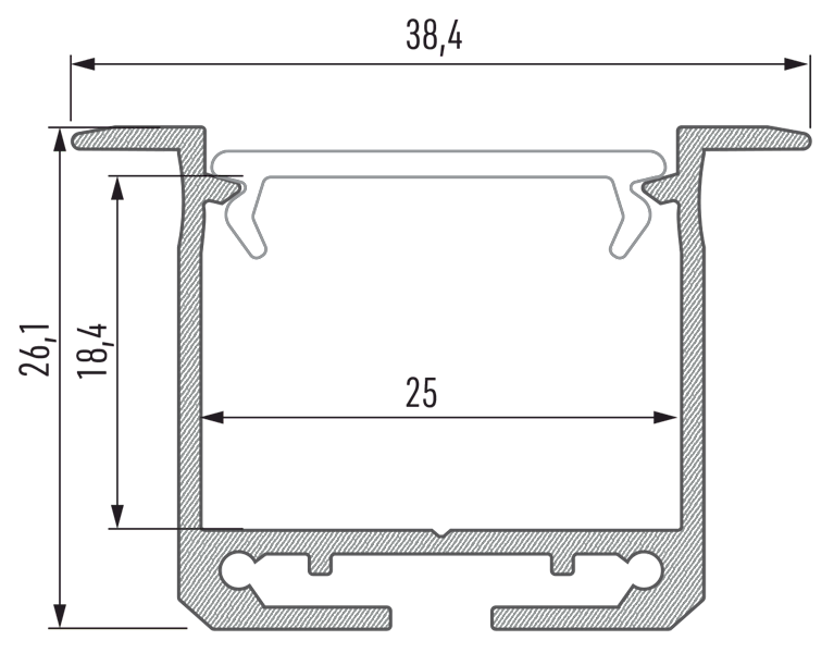 Profil aluminiowy srebrny TYP inDILEDA 3m