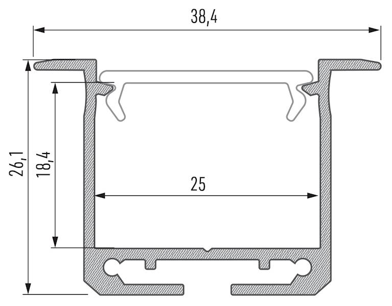 Profil aluminiowy srebrny TYP inDILEDA 1m