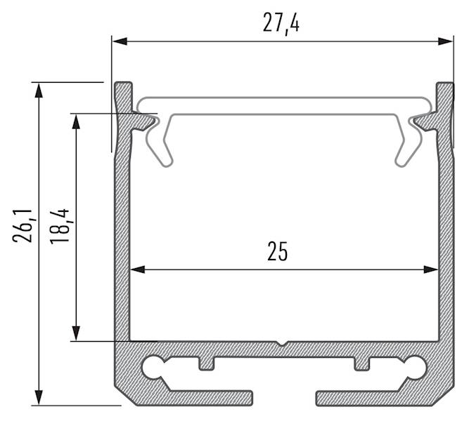 Profil aluminiowy srebrny TYP DILEDA 3m