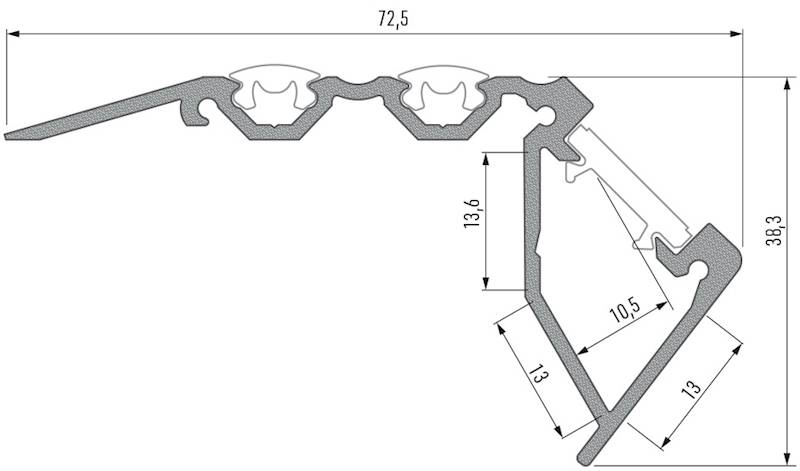 Profil aluminiowy czarny TYP SCALA 2m