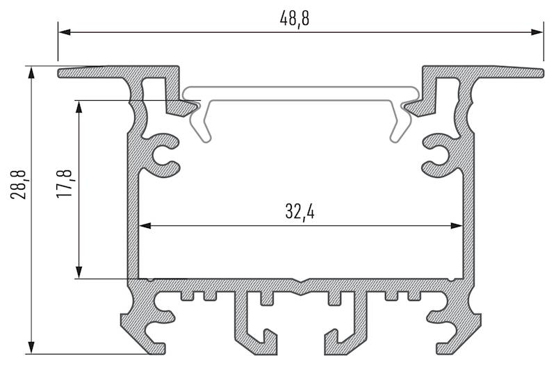 Profil aluminiowy srebrny TYP inTALIA 3m