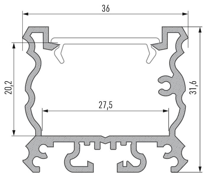 Profil aluminiowy biały TYP TALIA 3m