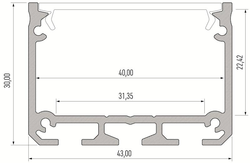 Profil aluminiowy biały TYP ILEDO 3m