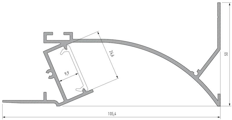 Profil aluminiowy srebrny TYP TOPO 1m