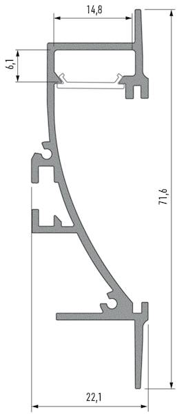 Profil aluminiowy srebrny TYP TIANO 2m
