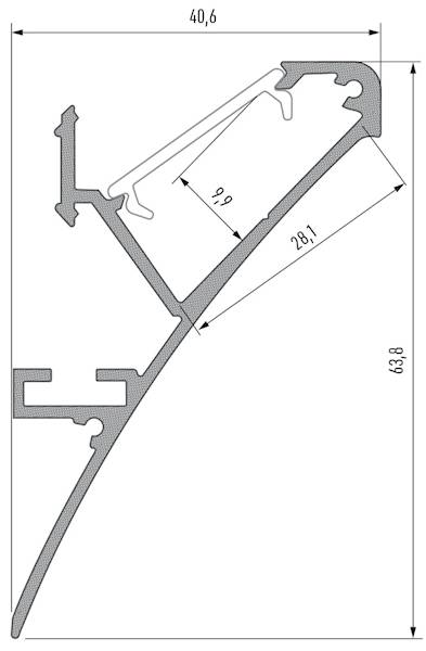 Profil aluminiowy srebrny TYP LOGI 2m