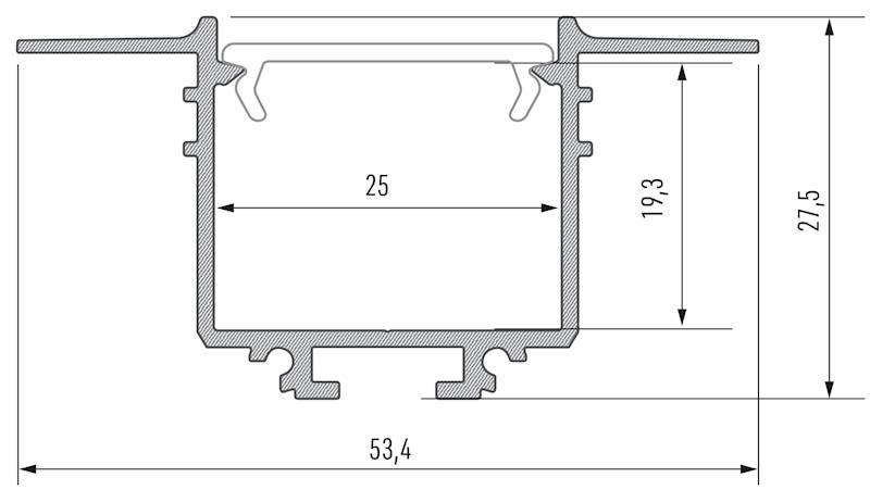 Profil aluminiowy biały TYP SUBLI 3m