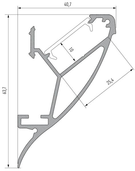 Profil aluminiowy biały TYP CONVA 2m