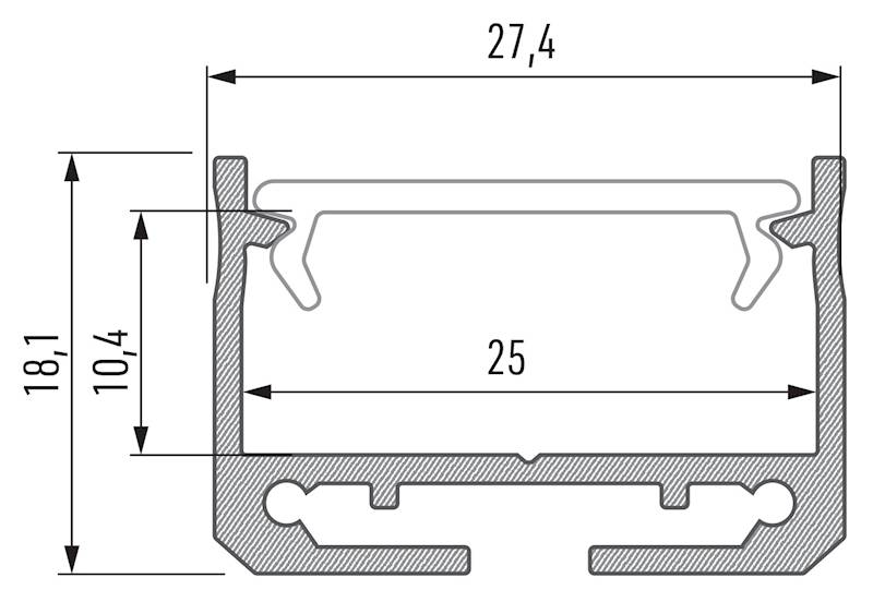 Profil aluminiowy czarny TYP SILEDA 2m