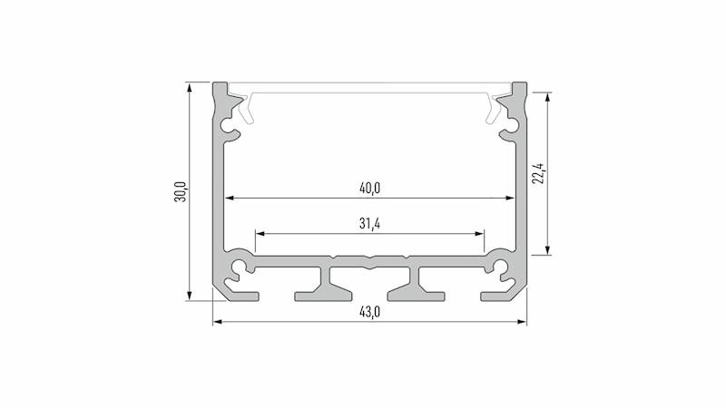 Profil aluminiowy czarny TYP ILEDO 2m