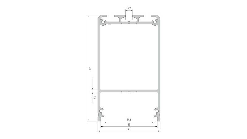 Profil aluminiowy czarny TYP CLARO 2m