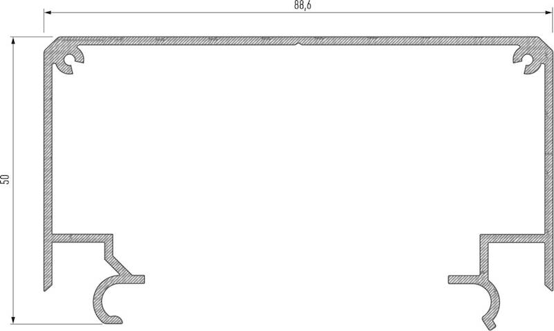 Profil aluminiowy srebrny TYP LARGO M2 2m