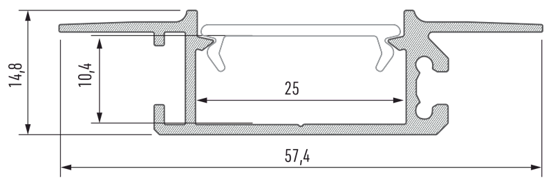 Profil aluminiowy srebrny TYP HIRO 3m