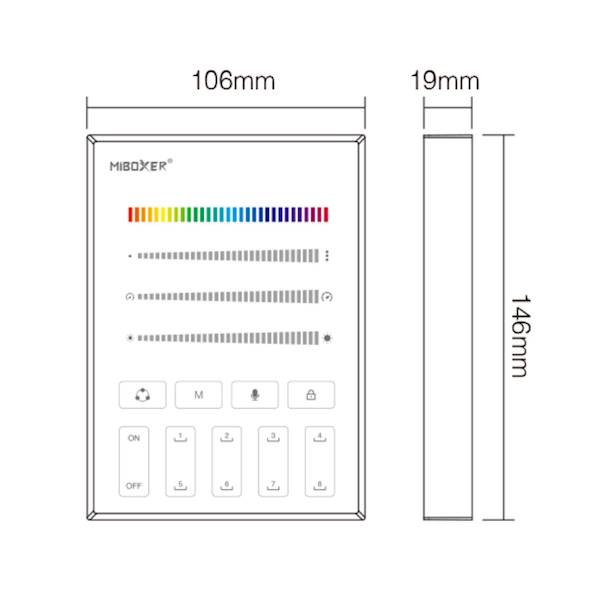 Panel naścienny RF - SPI 1 strefa / 8 scen biały
