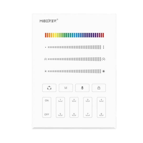Panel naścienny RF - SPI 1 strefa / 8 scen biały