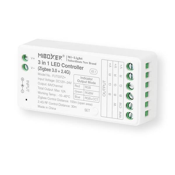 Kontroler taśm LED RGB/RGBW/RGBCCT 12A Zigbee