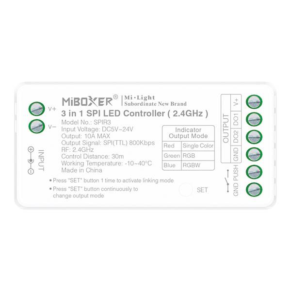 Kontroler 3w1 LED SPI 5-24VDC 10A
