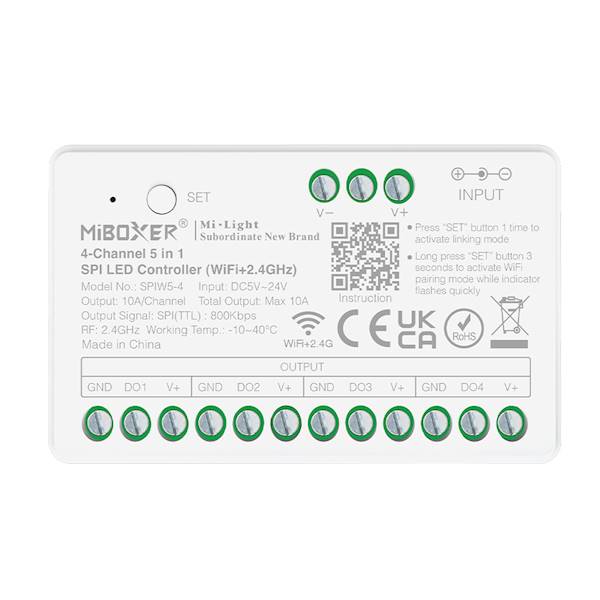 Kontroler 5w1 LED 4-CH SPI 5-24VDC 10A WIFI
