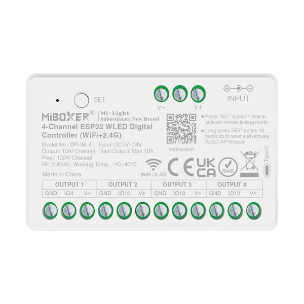 Kontroler 4-CH ESP32 WLED 5-24VDC 10A WIFI