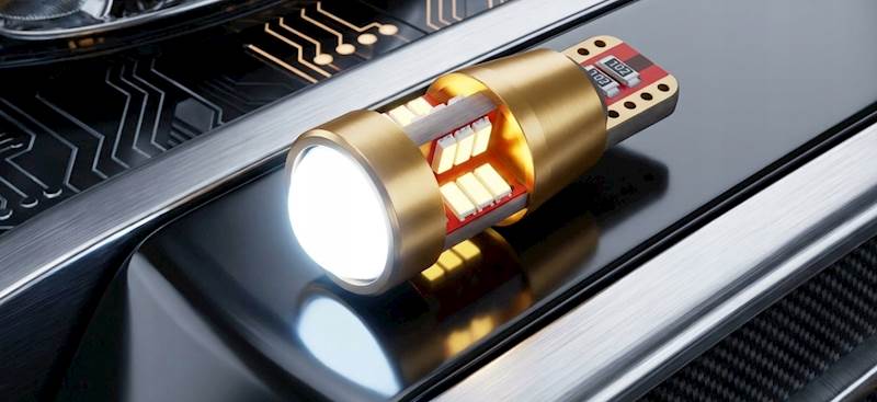 Żarówka LED W5W 05 CARZE 12-18V T10 W5W POSTOJOWA 3014 27SMD GOLD