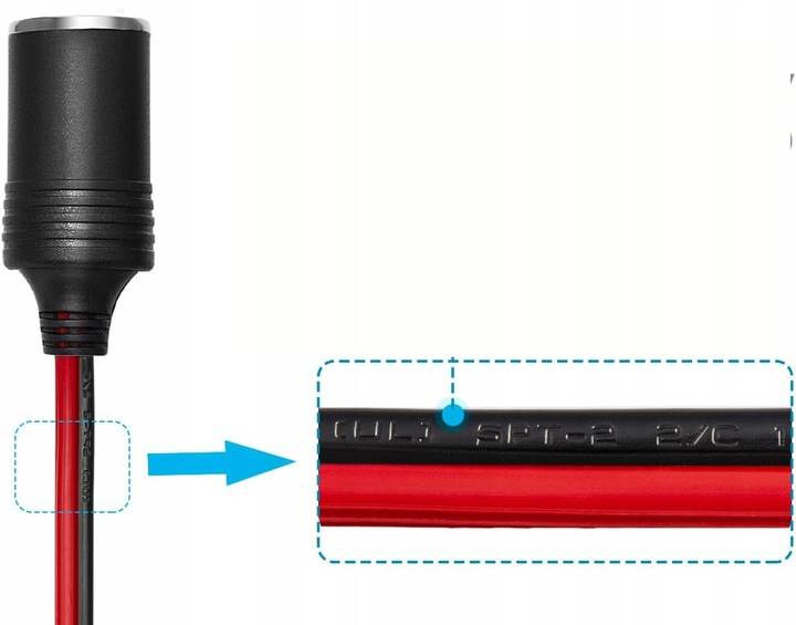 Gniazdo samochodowe 1 metr 16 AWG