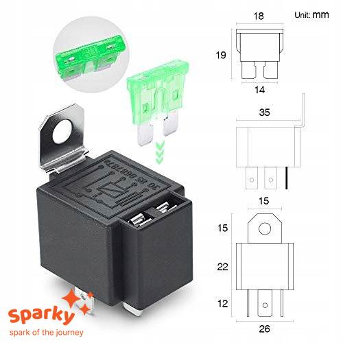 Przekaźnik samochodowy 12V 30A z bezpiecznikiem + gniazdo 5PIN 40 cm JD1914