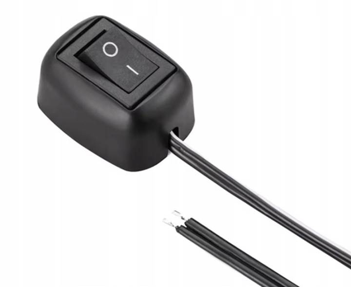 Przełącznik kołyskowy ON/ OFF na przewodzie 100 cm 12V 10A samoprzylepny