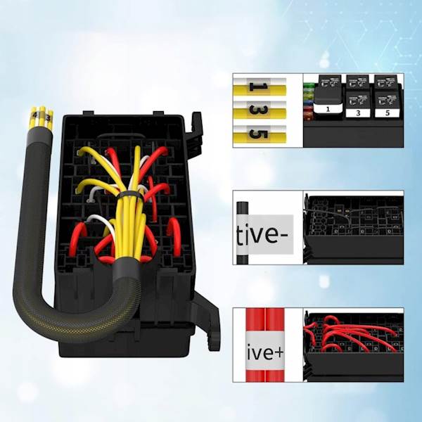 Skrzynka PRZEKAŹNIKÓW BEZPIECZNIKÓW 6+6 RELAY BOX Sparky SOLIDNA KABLE 12V