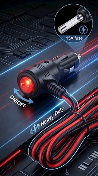 Rozdzielacz gniazda zapalniczki 12V 24V 14AWG 40cm ON OFF Sparky Powercore 480W