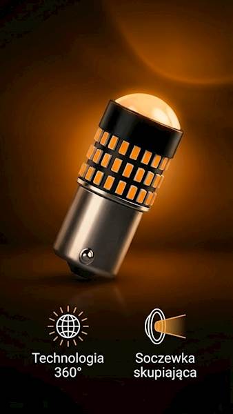 Zarowka LED P21W BA15S 1156 Cybersun W06 Kierunkowskaz Pomaranczowa CANBUS 1 szt.