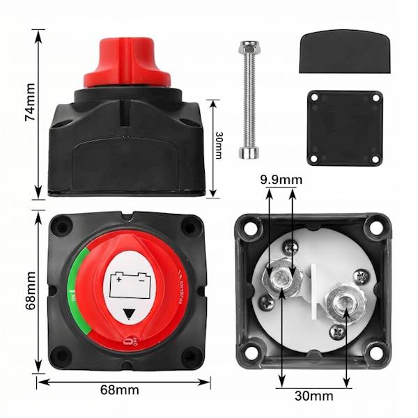 HEBEL GŁÓWNY Wyłącznik prądu ON/OFF Akumulatora 12V/24V 275A KAMPER ŁÓDŹ