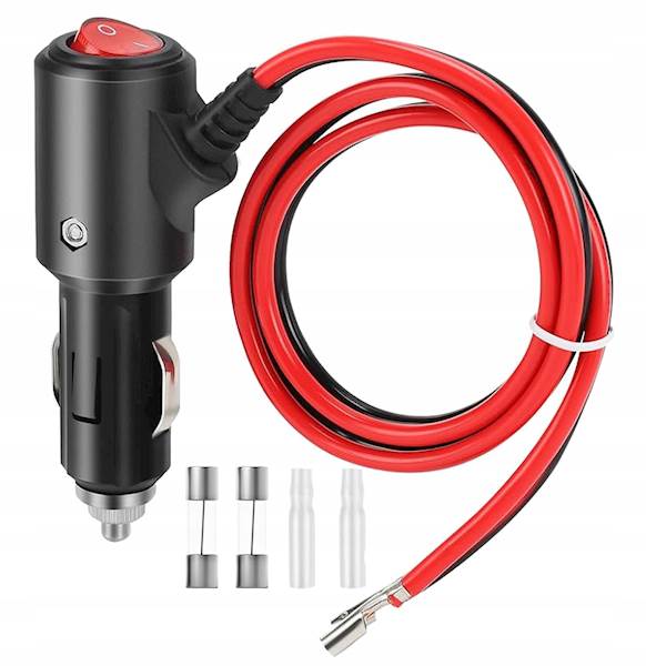 Wtyk zapalniczki samochodowej 12V 24V 14AWG 40cm ON OFF Sparky Powercore 480W
