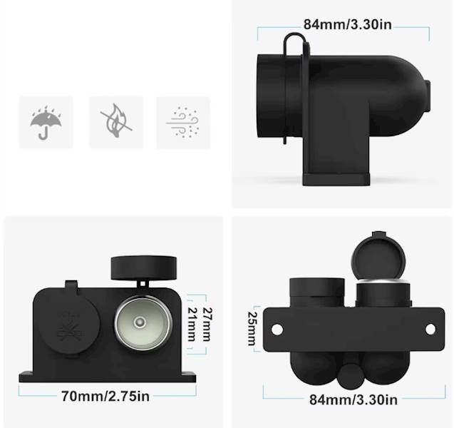 Gniazdo Zapalniczki Podwójne 12V 24 Bezpiecznik 15A Kabel 16AWG
