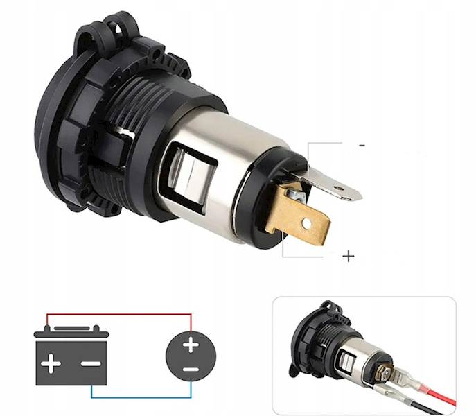 Gniazdo Zapalniczki SPARKY 12V 24V 180W Montażowe