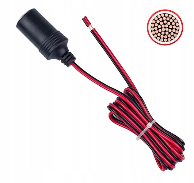 Gniazdo samochodowe 1 metr 16 AWG