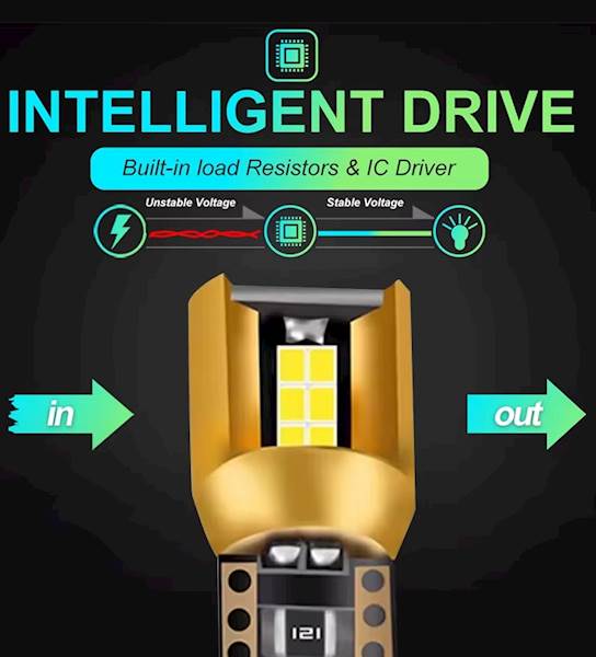 Mocna zarowka LED W5W T10 CANBUS 12V CARZE4 CU ALU Postojowe wnetrze tablica 1 szt.