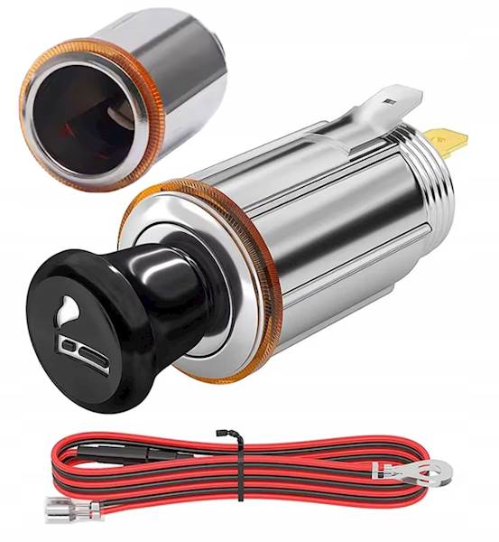 Gniazdo Zapalniczki METAL 12V/24V z Kablami Do Nagrzewania