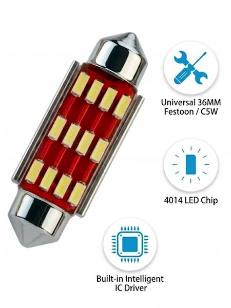 Żarowka LED C5W 39mm 12V Sparky CANBUS tablica wnetrze