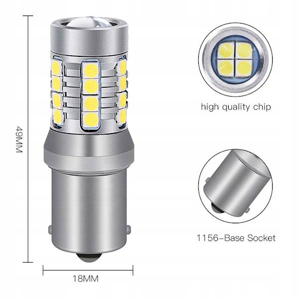 Żarówka LED P21W BA15S 12V 24V Cybersun W11 Cofania Wsteczny CANBUS 1 szt.