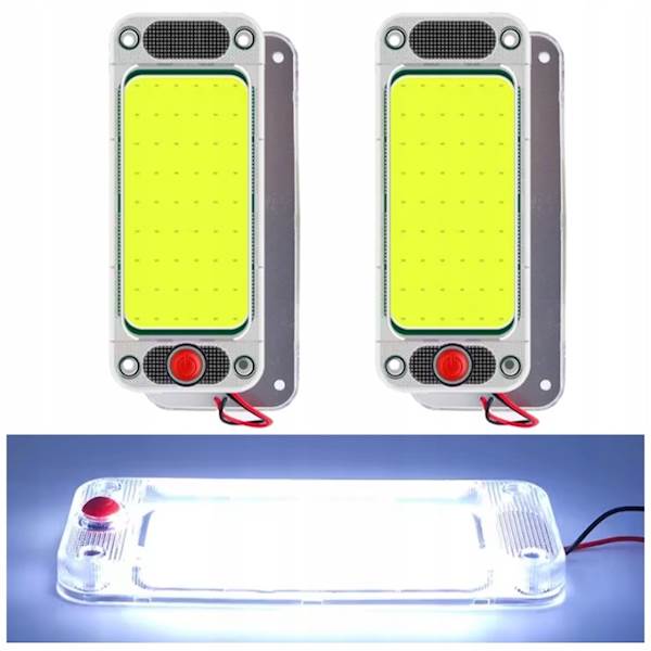 2x LAMPKA Oświetlenie Kabiny LED 12 24V MOC KAMPER ŁÓDŹ 54SMD